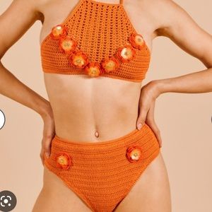 NWT Maiyo Embellished Crochet Bikini Set